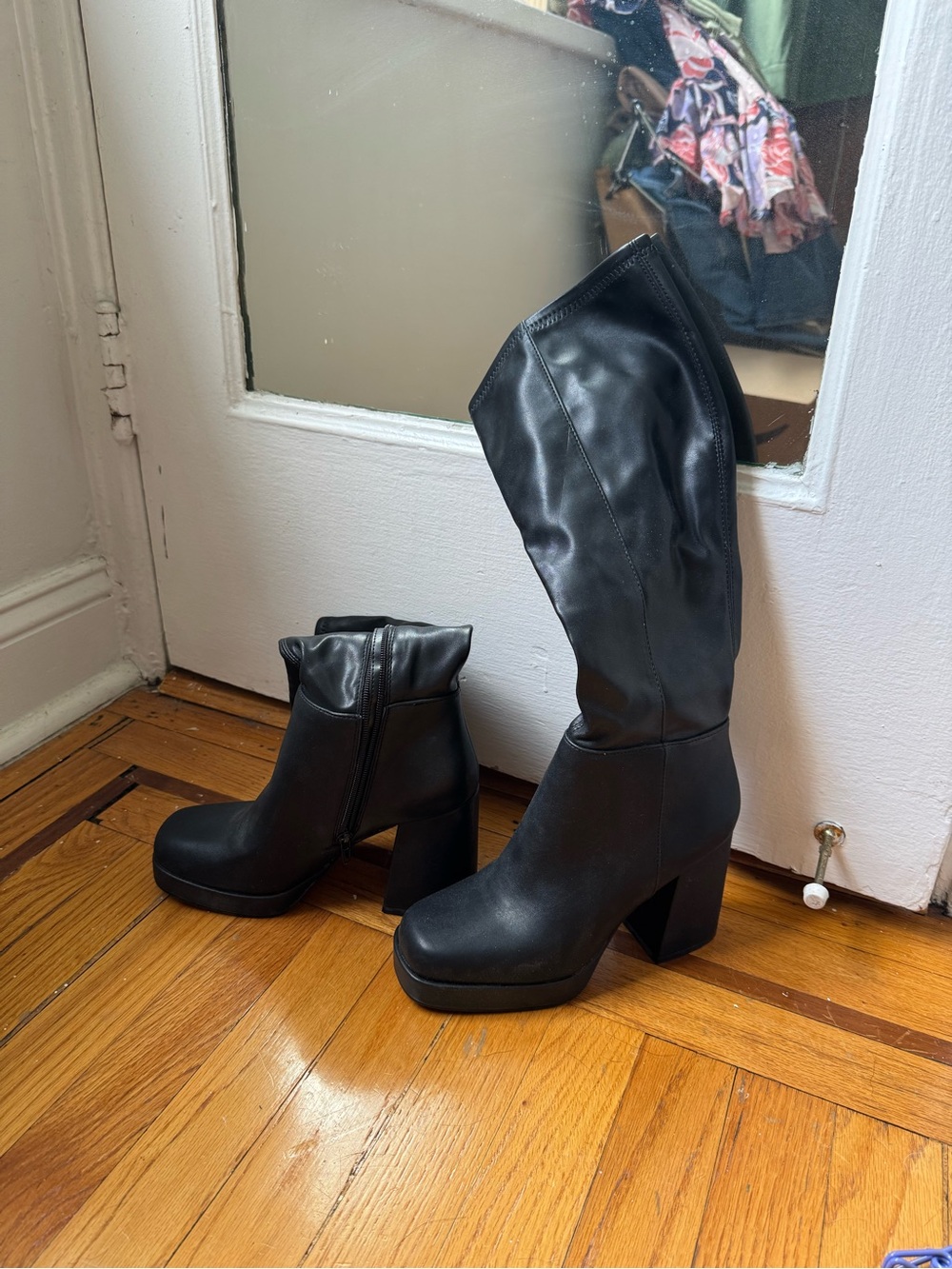 Steve Madden Black Over-the-Knee Platform Boots